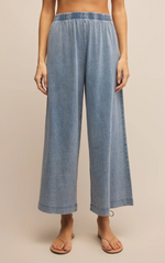 Z SUPPLY - Scout Jersey Denim Pantflare pant, flare pants, relaxed pants, relaxed pant, crop pants, cropped pant, cropped flare, flares, cropped flare pants, relaxed fit pant, relaxed fit pants, casual pant, casual pants, beach pants, vacation wear, holiday wear, jersey denim, jersey pants, jersey denim, jersey denim pants,  blue pants