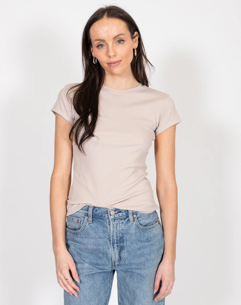 Ribbed Fitted T-Shirt