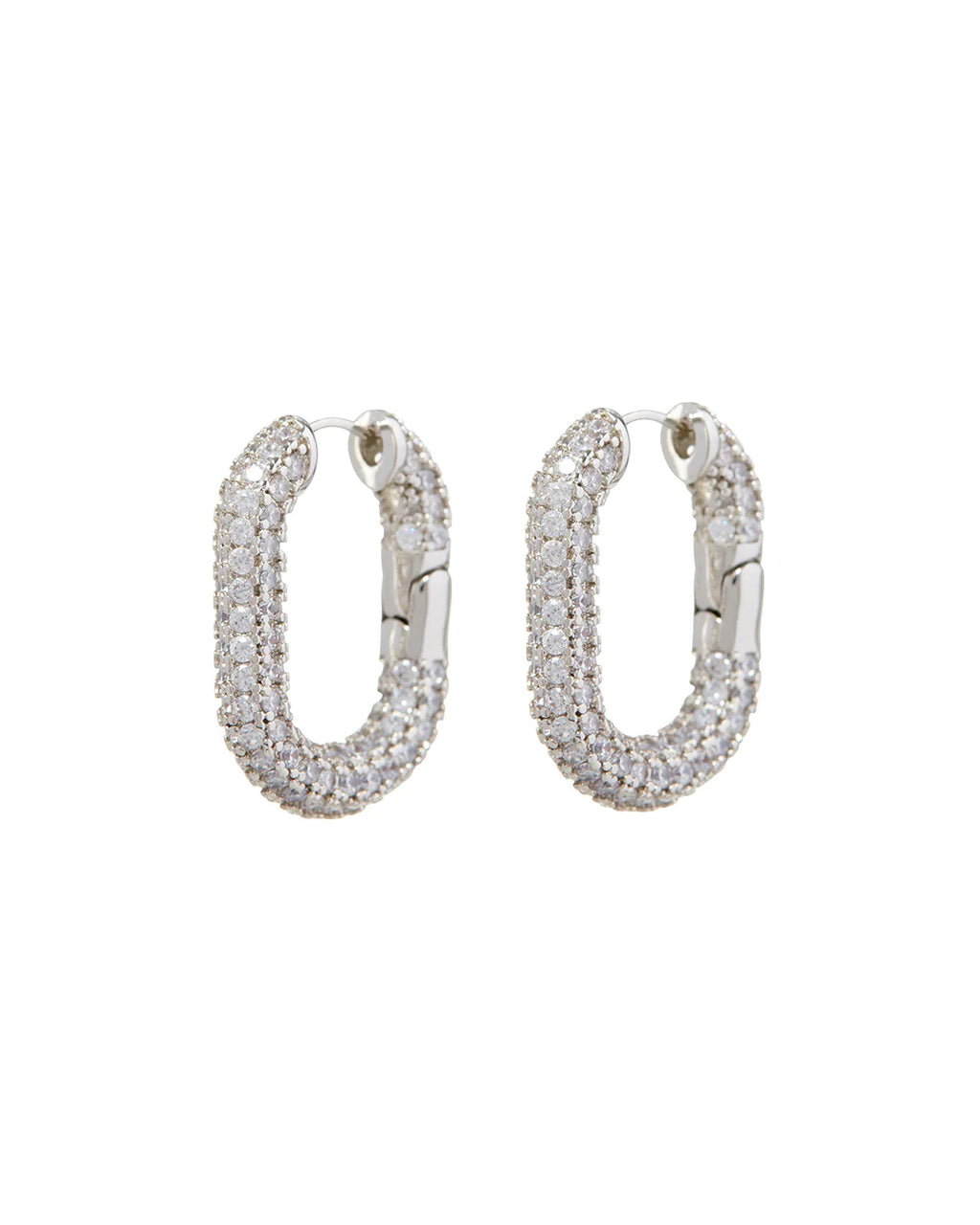 XL Pave Chain Link Hoops