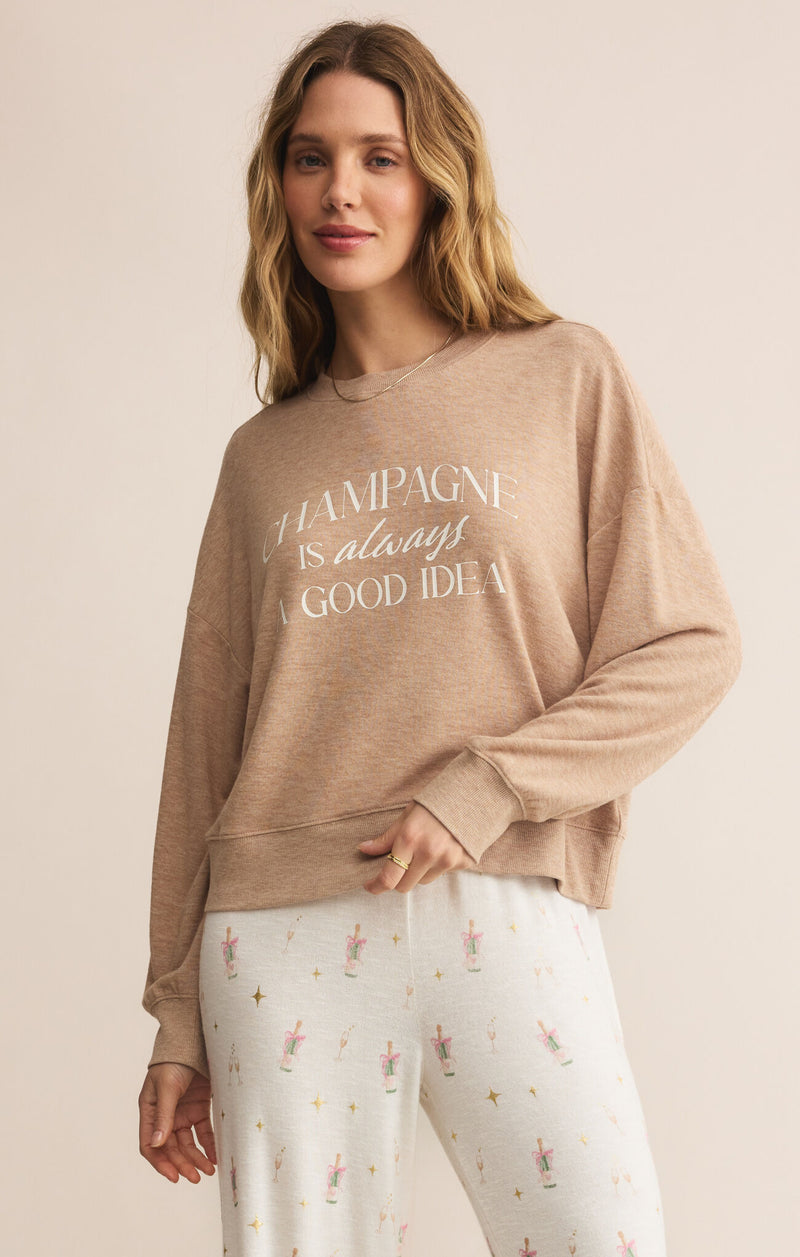 Champagne Long Sleeve Top