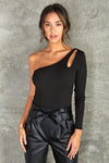 One Shoulder Keyhole Top