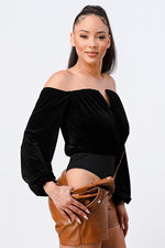 Off the Shoulder Velvet Top