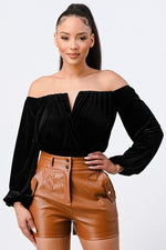 Off the Shoulder Velvet Top