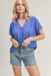 V Neck Short Sleeve Top