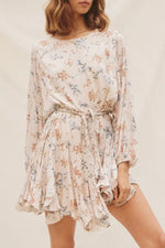 Soft Floral Flared Hem Mini Dress