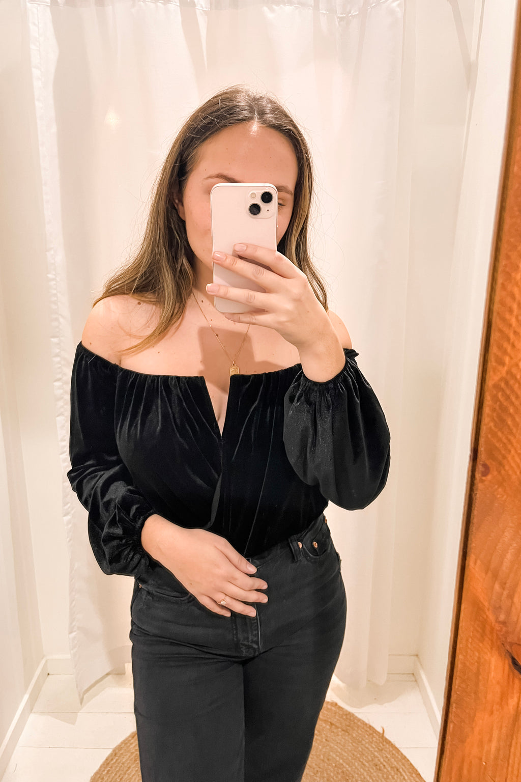 Off the Shoulder Velvet Top