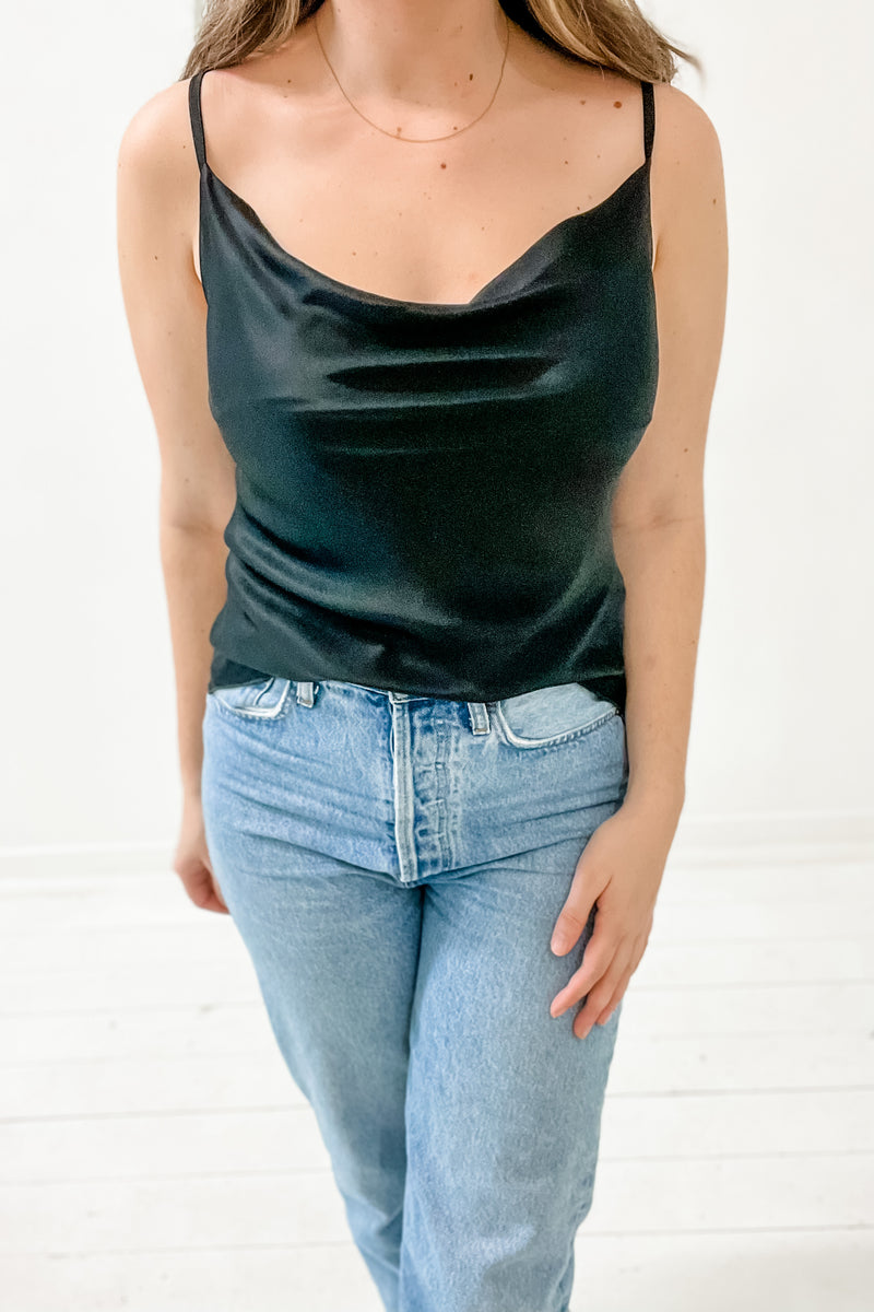 Winola Satin Drape Neck Cami