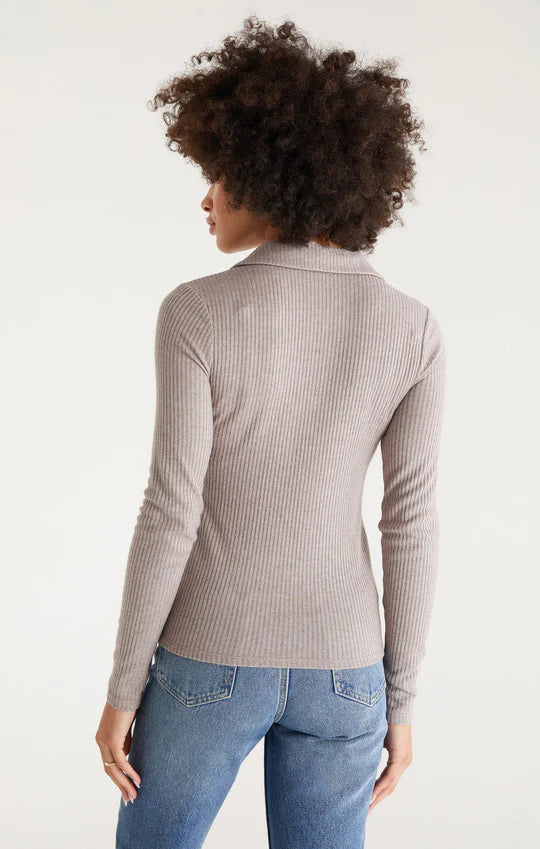 Adrienne Rib Button Up