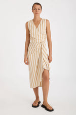 Zulu & Zephyr - Camel Stripe Organic Cotton Twill Pareo