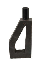 Handmade Terra-cotta Taper Holder, Black