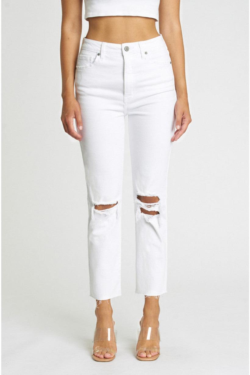 Ally High Rise Jean - White