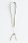 Leather Band with Tassels - White
